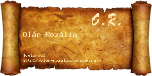 Olár Rozália névjegykártya